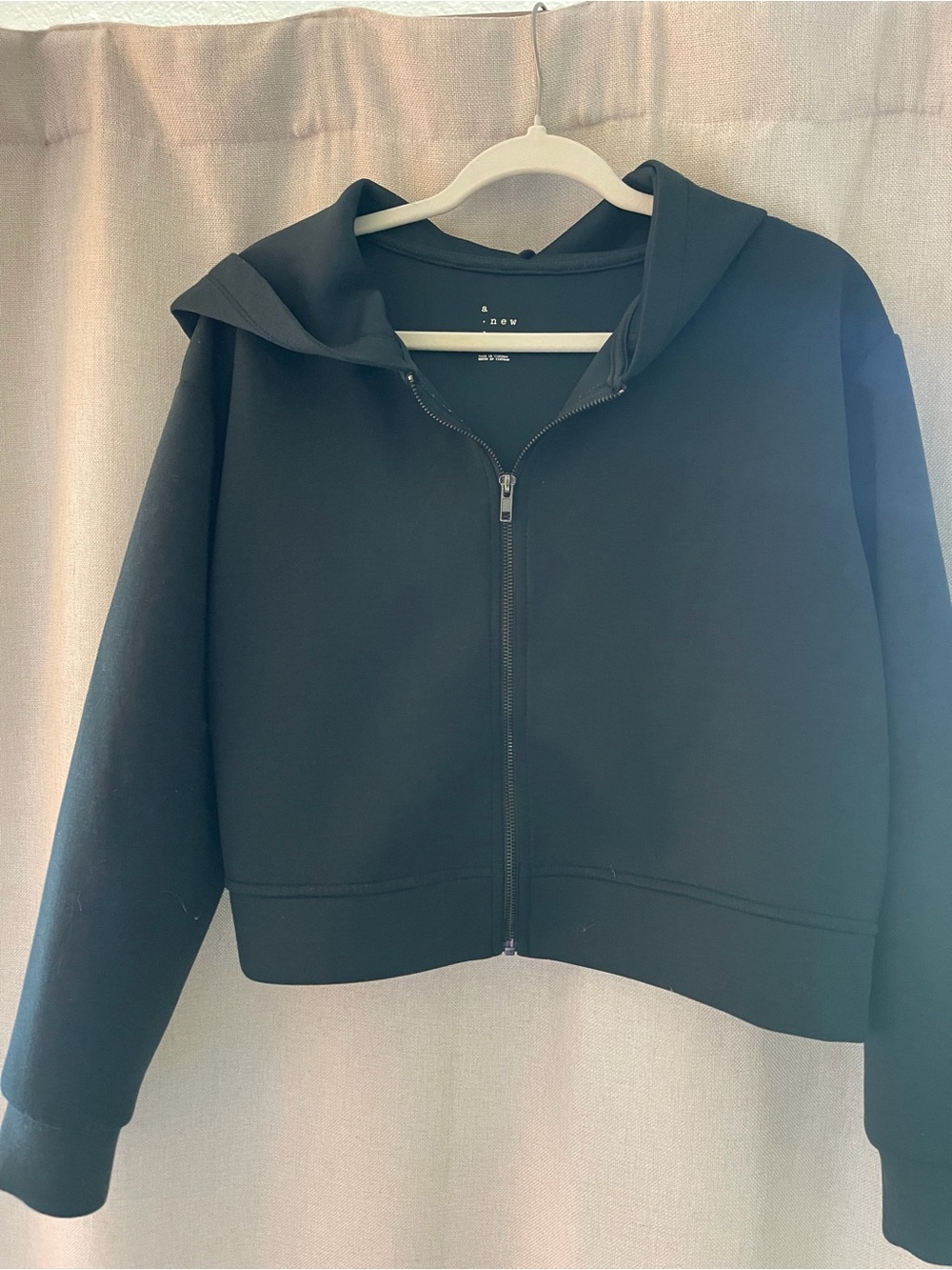 Old Navy Black Hooded Zip Bomber Jacket